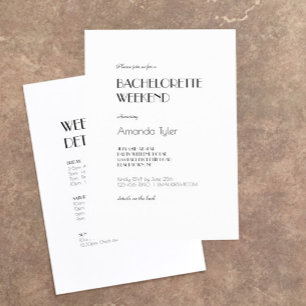 Invitación Fin de semana de Bachelorette en estilo Art Deco m