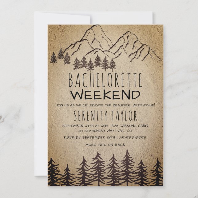 Invitación Fin de semana de Bachelorette en la Montaña Rusa (Anverso)