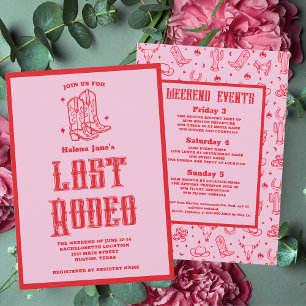Invitación Fin de semana de Bachelorette en Rodeo Rojo