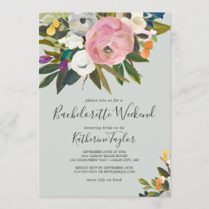 Invitación Fin de semana de Bachelorette Floral Pintada