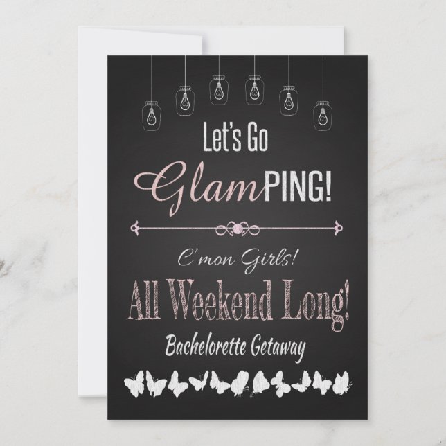 Invitación Fin de semana de Bachelorette Getaway (Anverso)