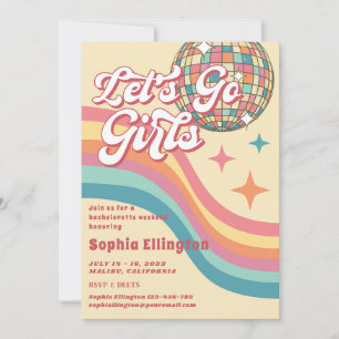 Invitación Fin de semana de Bachelorette Retro de Cowgirl Dis