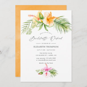 Invitación Fin de semana de Bachelorette Tropical Floral Beac