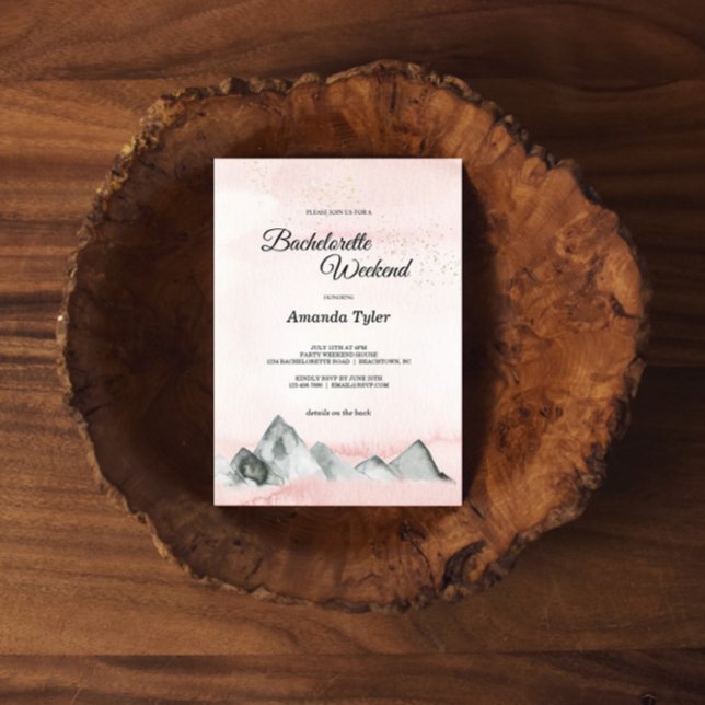 Invitación Fin de semana de Bachelorette, una montaña rosa (Subido por el creador)