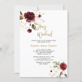 Invitación Fin de semana de bachillerato de oro floral de Bor