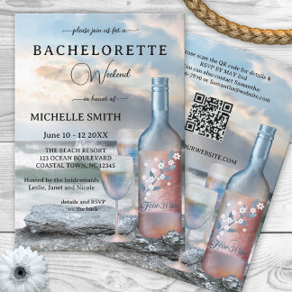 Invitación Fin de semana de bachillerato de playa y vino