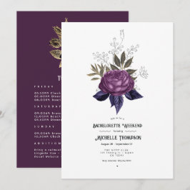 Invitación Fin de semana de bachillerato gótico morado negro 