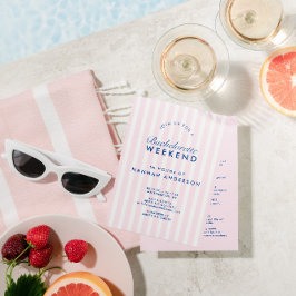 Invitación Fin de semana de bachillerato rosa retro moderno