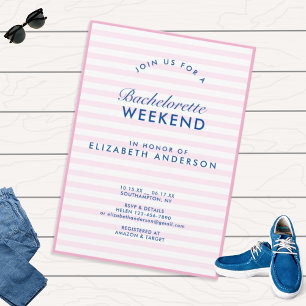 Invitación Fin de semana de bachillerato rosa retro moderno