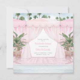 Invitación Fin de semana de bachillerato rosado de Cabana + t