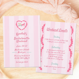 Invitación Fin de semana de bachillerato rosado de la isla Ma