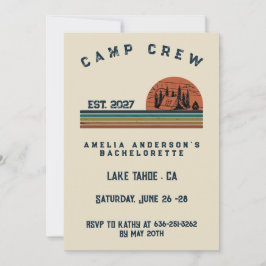 Invitación Fin de semana de camping personalizado para desped