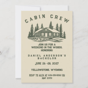 Invitación Fin de semana de camping personalizado para desped