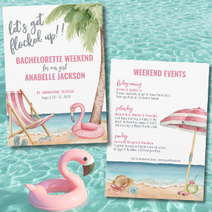 Invitación Fin de semana de chicas divertido en la playa desp
