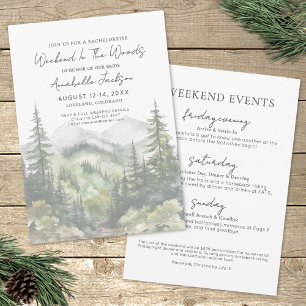 Invitación Fin de semana de chicas en el bosque despedida de