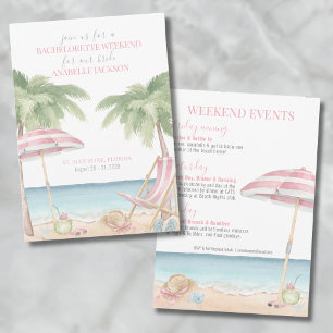 Invitación Fin de semana de chicas en la playa despedida de s