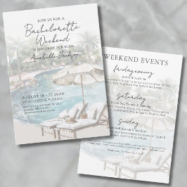 Invitación Fin de semana de chicas en piscina tropical desped