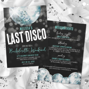 Invitación Fin de semana de chicas La última disco Despedida 
