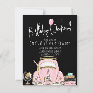 Invitación Fin de semana de cumpleaños Viajes Cumpleaños Bril