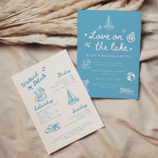 Invitación Fin de semana de despedida de soltera Amor Azul Mo (Subido por el creador)