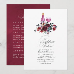 Invitación Fin de semana de despedida de soltera con flores d