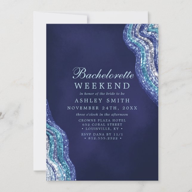 Invitación Fin de semana de despedida de soltera con geoda de (Anverso)