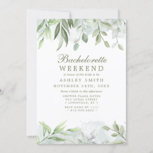 Invitación Fin de semana de despedida de soltera con vegetaci