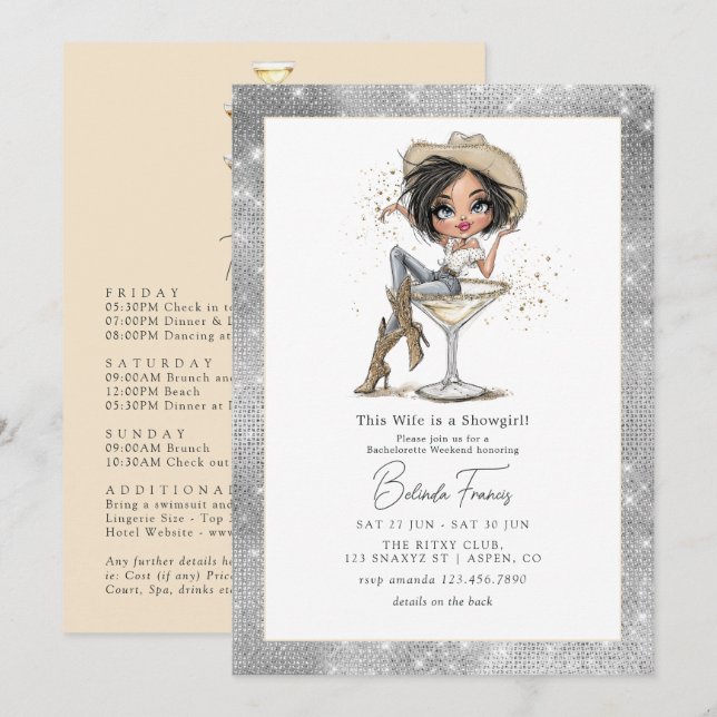 Invitación Fin de semana de despedida de soltera de esta espo (Anverso / Reverso)