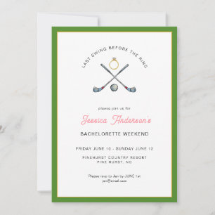 Invitación Fin de semana de despedida de soltera de golf con