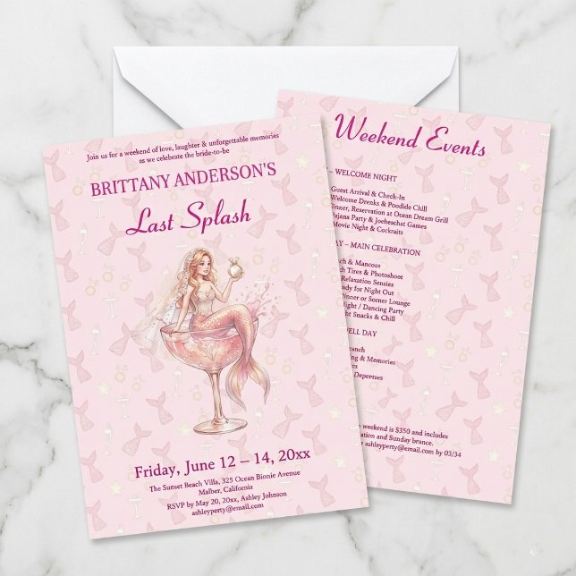 Invitación Fin de Semana de Despedida de Soltera de Sirena de (Subido por el creador)