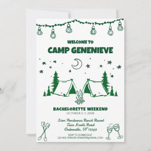 Invitación Fin de semana de despedida de soltera en campament