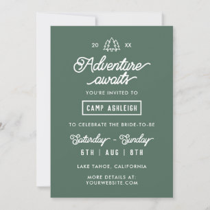Invitación Fin de semana de despedida de soltera en el campam