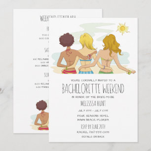 Invitación Fin de semana de despedida de soltera en la playa