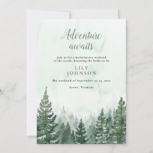 Invitación Fin de semana de despedida de soltera en un bosque