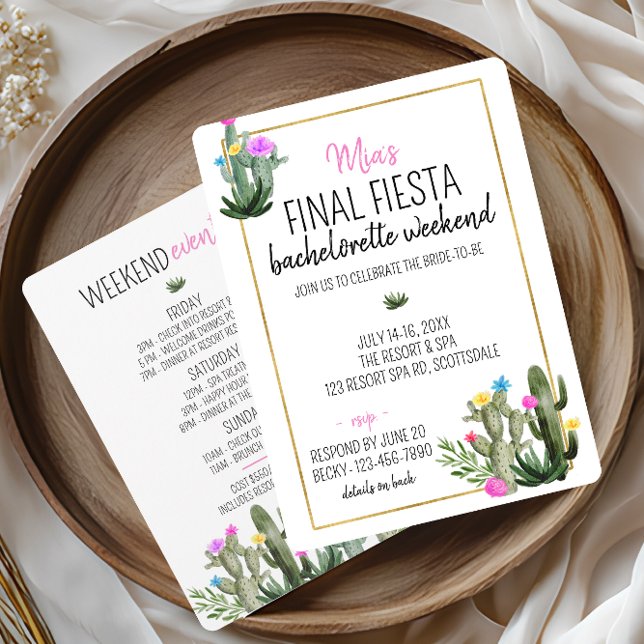 Invitación Fin de semana de despedida de soltera Final Fiesta (Final Fiesta Party Invitation)
