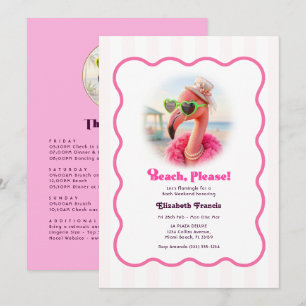 Invitación Fin de semana de despedida de soltera Flamingo Pla