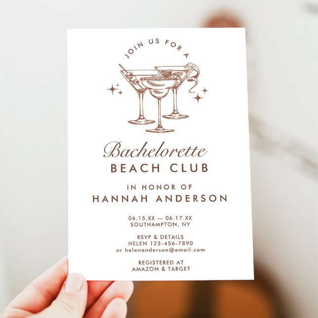 Invitación Fin de semana de despedida de soltera marrón vinta (Subido por el creador)