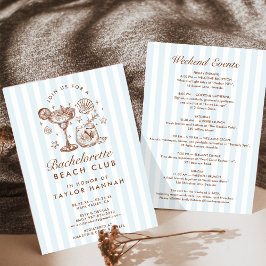Invitación Fin de semana de despedida de soltera Retro Modern