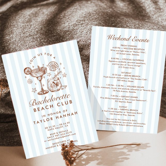 Invitación Fin de semana de despedida de soltera Retro Modern (Subido por el creador)