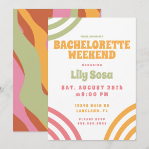 Invitación Fin de semana de despedida de soltera retro ochent