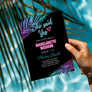 Invitación Fin de semana de despedida de soltera tropical azu