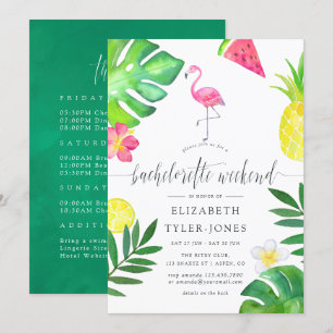 Invitación Fin de semana de despedida de soltera tropical exó