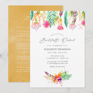 Invitación Fin de semana de despedida de soltera tropical flo
