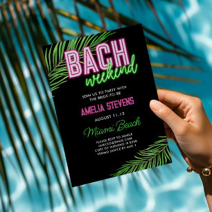 Invitación Fin de semana de despedida de soltera tropical neo