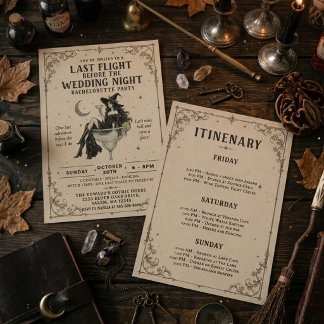 Invitación Fin de semana de despedida de soltera Witchy Hallo
