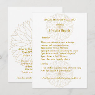 Invitación Fin de Semana de Ducha Bridal, suite Dahlia de Mon