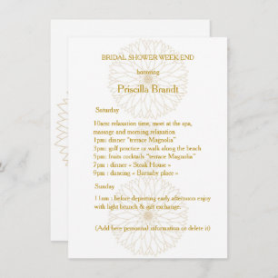 Invitación Fin de semana de duchas nupciales, suite Dahlia de