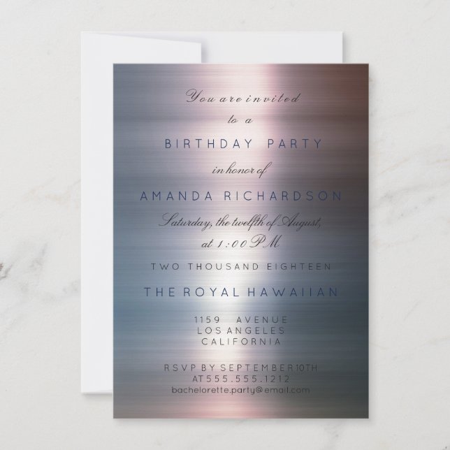 Invitación Fin de semana de fiesta de cumpleaños Ombre Gris m (Anverso)