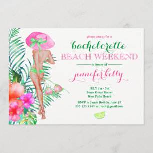 Invitación Fin de semana de fiesta de la novia de Preppy