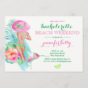 Invitación Fin de semana de fiesta de la novia preppy